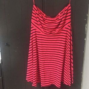 Torrid Pink and Black Strapless Dress